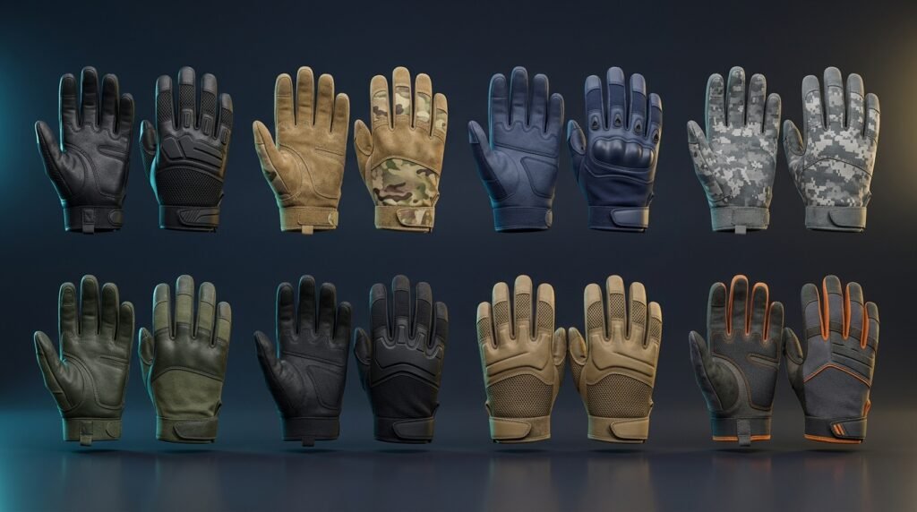 Eight pairs of tactical CS2 glove skins