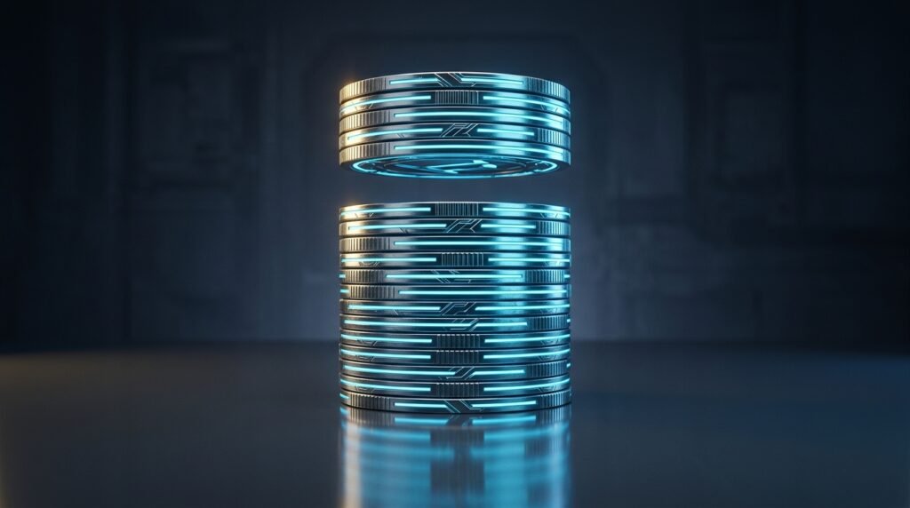 A stack of glowing coins representing Steam Market fees